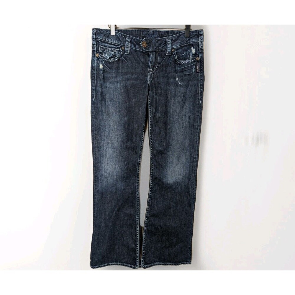 Silver Jeans Co Tuesday Bootcut Jeans Womens 29 Distressed Low Rise Stretch Fit